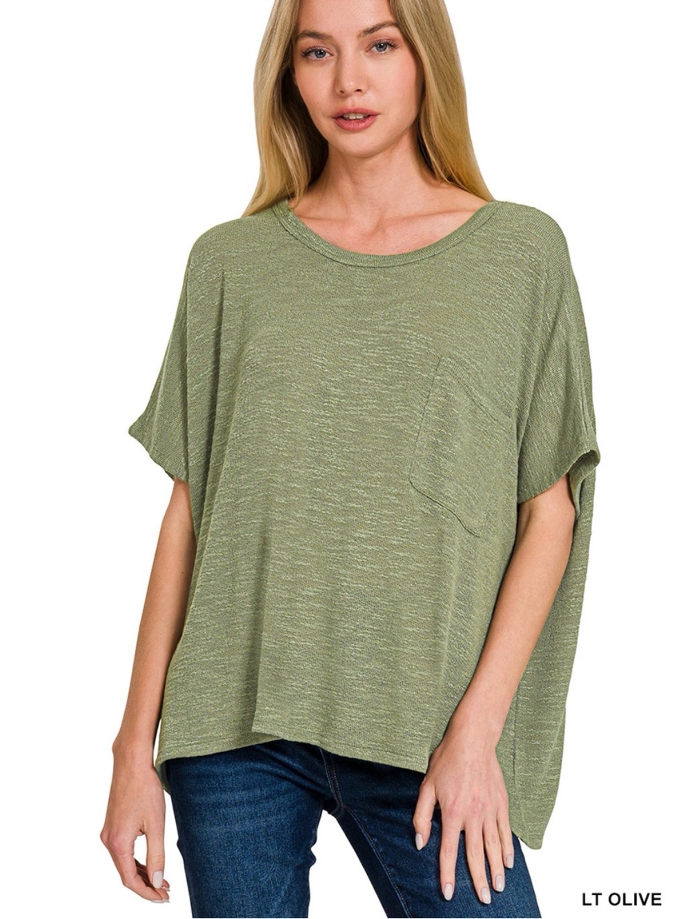 OVERSIZED SLUB HACCI TOP WITH POCKET
